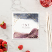 夕暮れ水の色の幾何モダン結婚の スタンダードカクテルナプキン (インサイチュ)