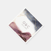 夕暮れ水の色の幾何モダン結婚の スタンダードカクテルナプキン (角)