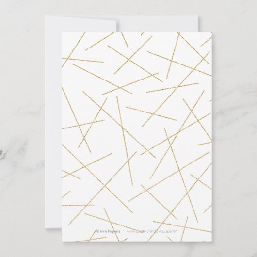 夕暮れ水の色の幾何学的リハモダンーサルディナー 招待状 (裏面)