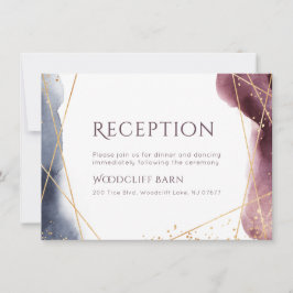 夕暮れ水彩の幾何学的モダン結婚式 招待状