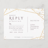 夕暮れ水彩幾何婚モダン式RSVP インビテーションポストカード (裏面)