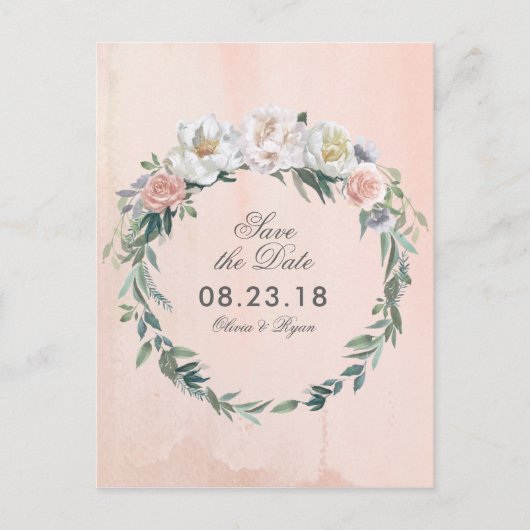 夕暮れ水彩花 | セーブザデート 案内ポストカード (正面)