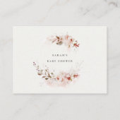 夕暮れ秋マルサラフローラの赤ちゃんシャワー用ブック エンクロージャーカード (裏面)