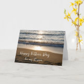 夕暮れ義理の息子の幸せな父の日に波 カード (黄色い花)