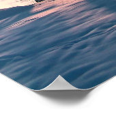 夕暮れ青空の背景に冬の木 ポスター (角)