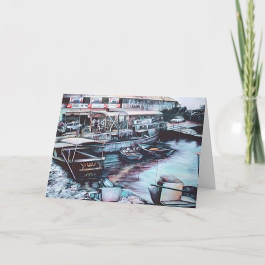 夕暮れ、ジャッフェ、イスラエルのグリーティングカーに対するSultry Prelude カード (正面)