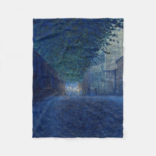 夕暮れ（夜景）(夕べシーン) フリースブランケット (正面)