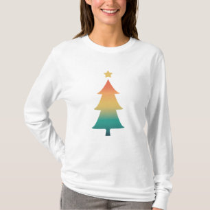 夕暮れTシャツのクリスマスツリー Tシャツ