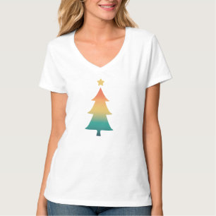夕暮れTシャツのクリスマスツリー Tシャツ