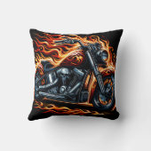 夕焼けに燃え上がる炎のオートバイ クッション (裏面)