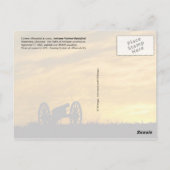 夕焼けのカノン砲、アンティータム国立戦場 ポストカード (裏面)