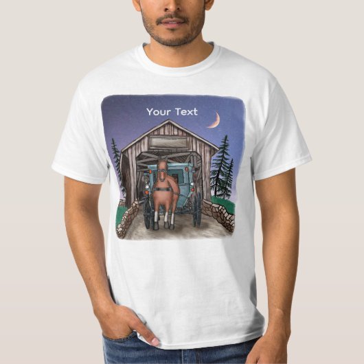 夕焼けのカバードブリッジ Tシャツ (正面)