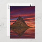 夕焼けのキルクジュフェル山 アイスランド ポストカード (正面/裏面)