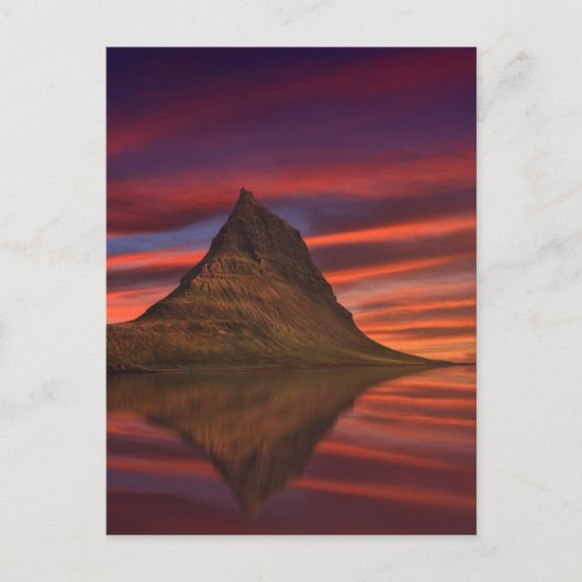 夕焼けのキルクジュフェル山 アイスランド ポストカード (正面)
