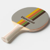 夕焼けのクローバー　ピンストライプ　名前入り 卓球ラケット (正面アングル)