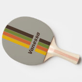 夕焼けのクローバー　ピンストライプ　名前入り 卓球ラケット (横)