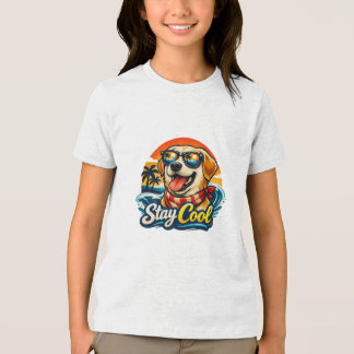 夕焼けのクールな犬 トライブレンドTシャツ