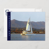 夕焼けのチャンネルキャット ポストカード (正面/裏面)