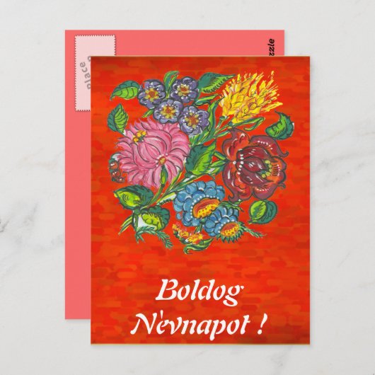 夕焼けのハンガリー花文印象 ポストカード (正面/裏面)