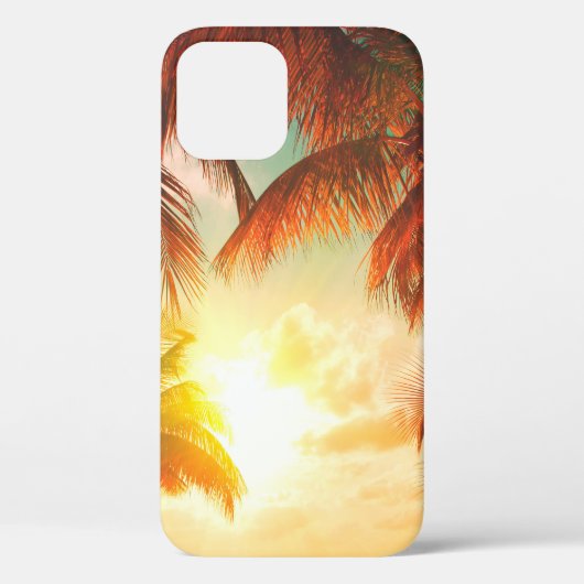 夕焼けのビーチ、ヤシの木と美しい空洞 Case-Mate iPhoneケース (裏面)