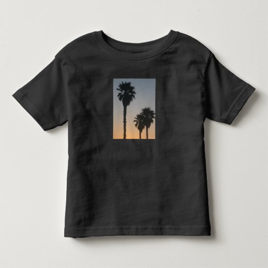 夕焼けのヤシの木 トドラーTシャツ (正面)