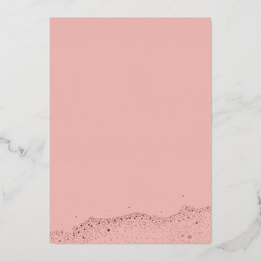 夕焼けの丘　山々はピンク色にほこりっぽく染まった 箔招待状 (裏面)