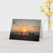 夕焼けの写真 カード (黄色い花)