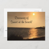 夕焼けの夢を見るビーチはがき 案内ポストカード (正面/裏面)