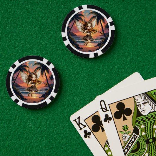夕焼けの妖精のささやく弦。 ポーカーチップ (ポーカーテーブル (ダブル))