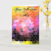 夕焼けの岩 カード (黄色い花)