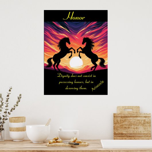 夕焼けの平原に響く誉れ ポスター (キッチン)