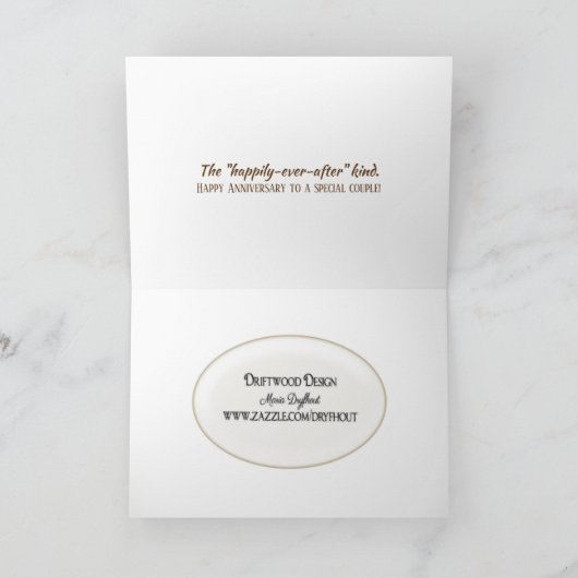 夕焼けの星型の魚の結婚記念日カップル カード (内部)