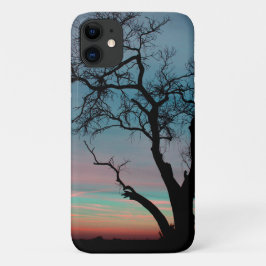 夕焼けの木のシルエット iPhone 11 ケース