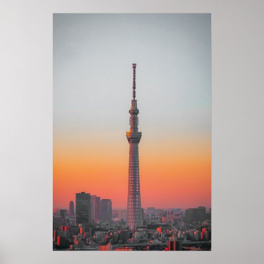 夕焼けの東京スカイツリー: クリムゾン・タワー ポスター (正面)