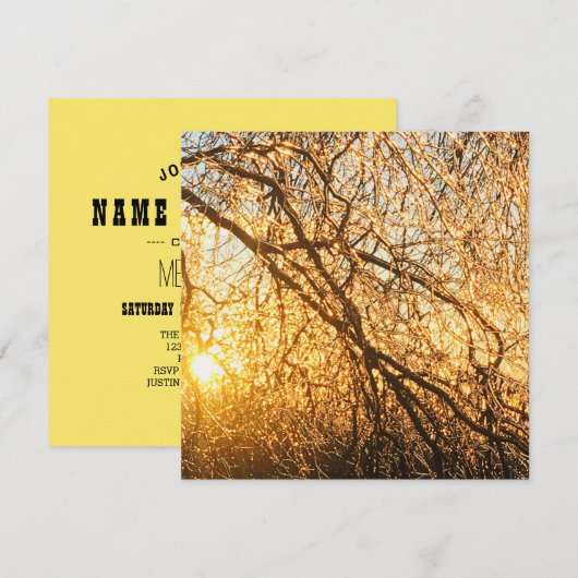 夕焼けの氷柱の枝 招待状 (正面/裏面)