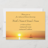 夕焼けの海とウミネコのリハーサルディナー 招待状 (裏面)