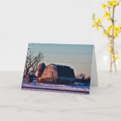 「夕焼けの漂流」クリスマスカード カード (黄色い花)