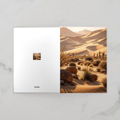 夕焼けの砂漠の風景 箔グリーティングカード (外側レイダウン)