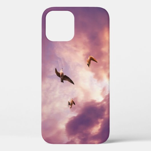 夕焼けの空を飛ぶアホウドリのiPhoneケース Case-Mate iPhoneケース (裏面)