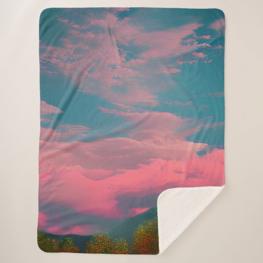 夕焼けの空 シェルパブランケット (正面)