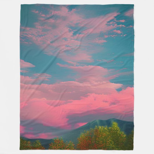 夕焼けの空 フリースブランケット (正面)