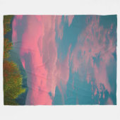 夕焼けの空 フリースブランケット (正面(横))