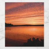 夕焼けの空　雲の列　海の反射 ワインラベル (シングルラベル)