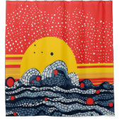 夕焼けの紅海が美芸術品を気取ったしい シャワーカーテン (正面)