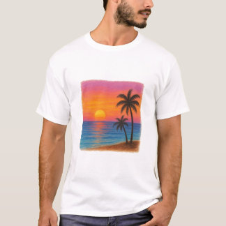 夕焼けの絵 Tシャツ