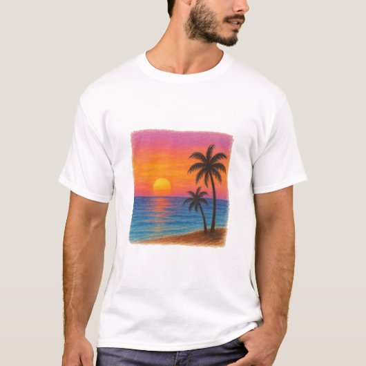 夕焼けの絵 Tシャツ (正面)