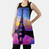 夕焼けの美しいエッフェル白熱［赤熱］光を放つタワー エプロン (インサイチュ)