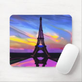 夕焼けの美しいエッフェル白熱［赤熱］光を放つタワー マウスパッド (マウス)