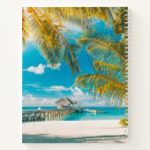 夕焼けの美しいヤシの木 ノートブック (裏面)