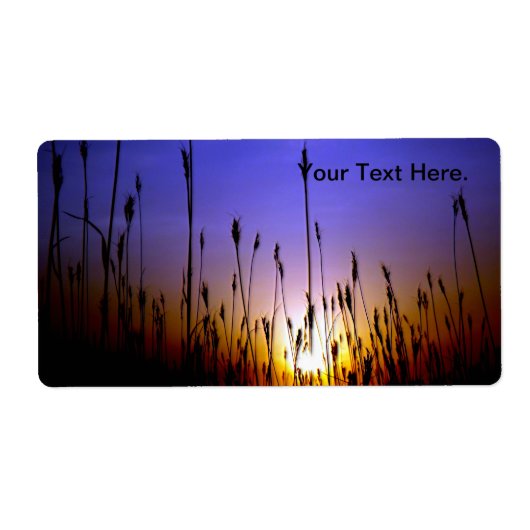 夕焼けの美しい小麦畑 ラベル (正面)